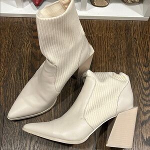 Steve Madden Cream Ankle sock booties